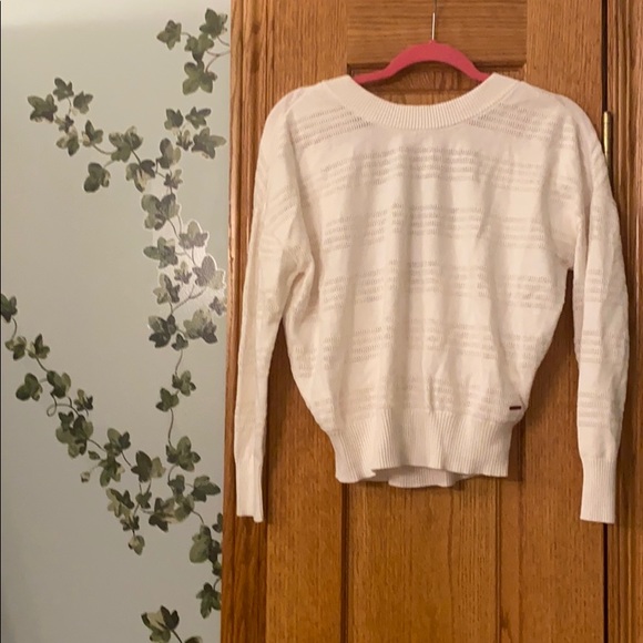 n:PHILANTHROPY v-neck back sweater in ivory - Picture 3 of 5